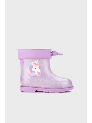Igor Bimbi Unicornio Bağcık Detaylı Simli Yağmur Çizmesi Kız Çocuk Yağmur Çizmesi W10339