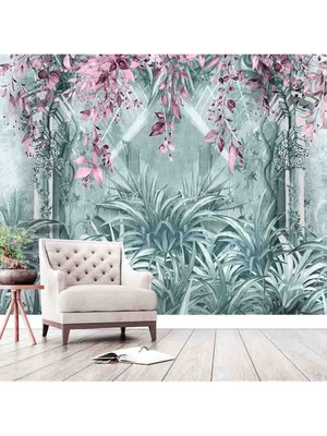 Dreamwall Tropik Renkli Yapraklar Desenli Silinebilir Tekstil Duvar Kağıdı