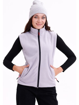 Monox Kadın Slim Fit Tam Fermuarlı Polar Yelek