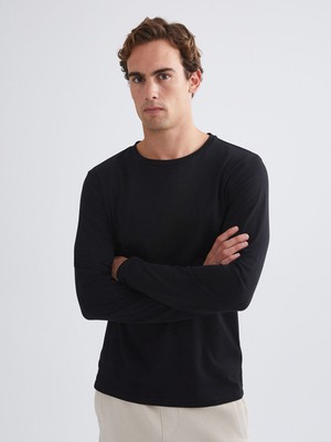 LC Waikiki Yeni Sezon Bisiklet Yaka Uzun Kollu Erkek TIŞÖRT_8684687604960