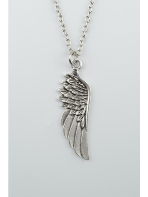 IDR Antik Gümüş Kaplama Kartal Melek Erkek Kadın Kolye