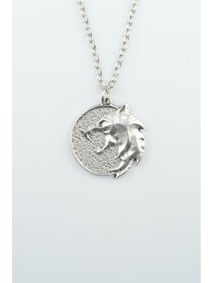 IDR Witcher 3 Madalyon Gümüş Kaplama Düz Zincir Kolye