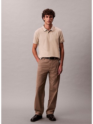 Calvin Klein Kahve Erkek Polo T-Shirt LV04LC239GGPF_SS Refıned Pıque Tıpp