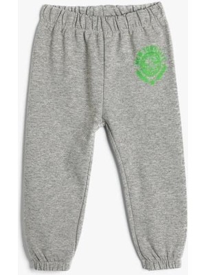 Koton Erkek Bebek Basic Jogger Eşofman Altı Beli Lastikli Baskı Detaylı