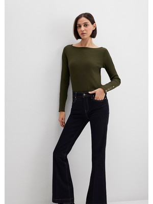 Mavi Yeşil Uzun Kollu Tişört 1613595-71545