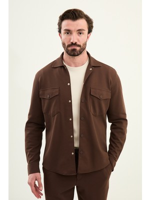 MCR Çizgli Slim Fit Gömlek Yaka Çıtçıtlı Mont Ipli Pantolon Takım