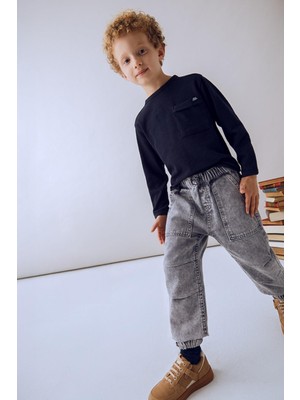 Mayoral Erkek Çocuk 4-9 Yaş Denim Jogger Pantolon Gri