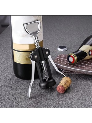 Taşınabilir Paslanmaz Çelik Kırmızı Şarap Açacağı Kanat Tipi Metal Şarap Tirbuşon Şişe Açacakları