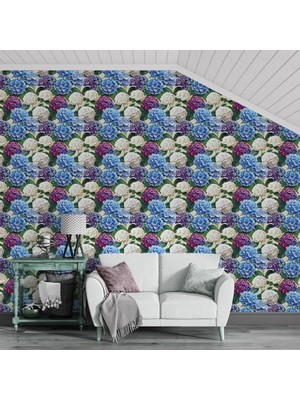 Dreamwall Renkli Çiçekler Duvar Kağıdı -Isı ve Ses Yalıtımı Yırtılmaz