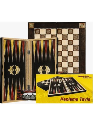 Ahşap Desenli Tavla Tam Set – Pul ve Zarıyla Geleneksel Oyun Keyfi için Yerli Üretim