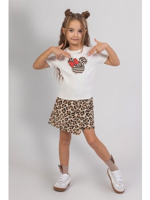 Mojo Bebek Mojo Kız Çocuk 4-14 Yaş Leopar Şort Etek 0488 Leopar
