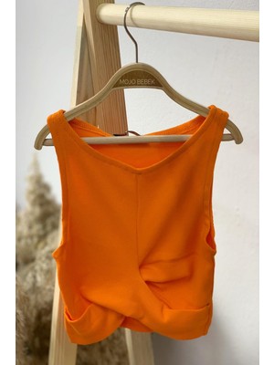Cuties Kız Çocuk Bel Detaylı Askılı Crop 3264 Turuncu