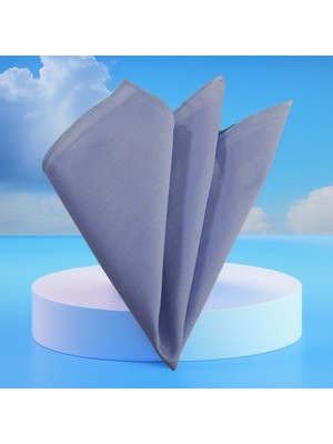 Exve Exclusive Gök Mavi Ince Vual Dokuma 100% Pamuk Cep Aksesuarı Yaka Mendili