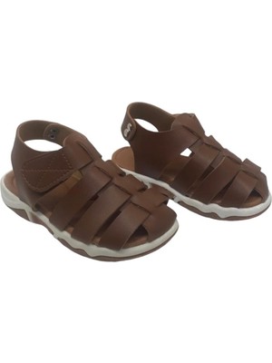Mojo Bebek Mojo Unisex Suni Deri Ortapedik Taban Sandalet Kahverengi