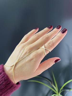 Taşlı Küçük Çapraz Gümüş Yüzük