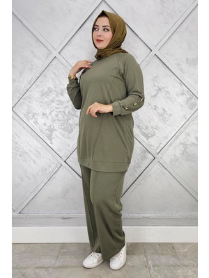 Pys Giyim Kadın Nervür Dikim Düğme Detaylı Tesettür Takım