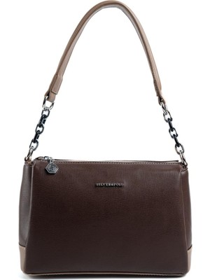 Silver & Polo Kahve - Vizon SP910 Kadın Çapraz Çanta