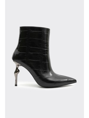 Derinet Ince Topuklu Fermuarlı Kadın Bot