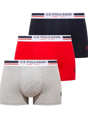 U.s. Polo Assn. 80651 200 Lacivert - Kırmızı - Gri Melanj 3 Lü Boxer