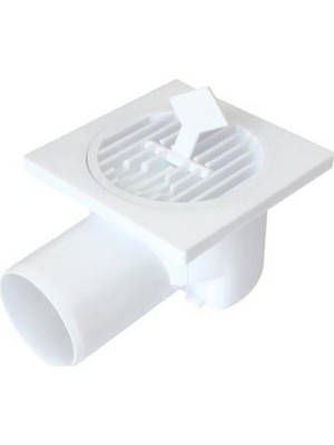 Plastik Yer Süzgeci – 10X10 Cm, 32 mm Yandan Çıkışlı Yer Sifonu