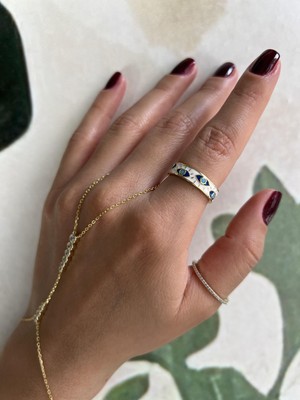 Mineli Gümüş Göz Yüzük