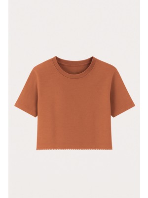 Katia & Bony Kadın Kısa Kollu Crop Üst Moka