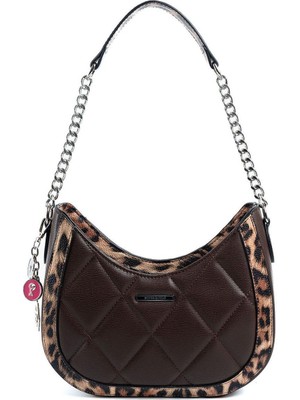 Silver & Polo Leopar Kahve SP1168 Kadın Omuz Çantası