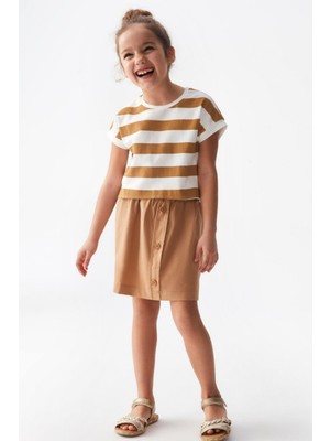 Nk Kids Kız Çocuk Düğmeli Bonibon Etek 56518 Camel