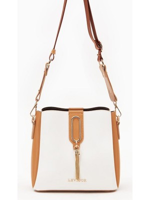 Levidor Beyaz Camel Kadın Omuz Çantası 930126