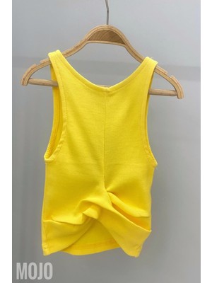 Cuties Kız Çocuk Bel Detaylı Askılı Crop 3264 Sarı