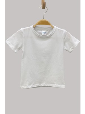 Mojo Bebek Mojo Unisex Çocuk  Basic Kısa Kol T-Shirt 5555 Beyaz