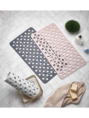Gri Plastik Banyo Tuvalet Kaydırmaz – Su Geçirmez ve Kaymaz Paspas