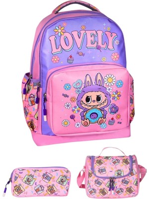 Mojo Bebek Mojo Ultra Lüx Suya Dayanıklı Sırt Destekli Ilkokul Çanta Set Lila