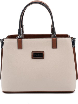 Silver & Polo Bej - Taba SP987 Kadın El Çantası