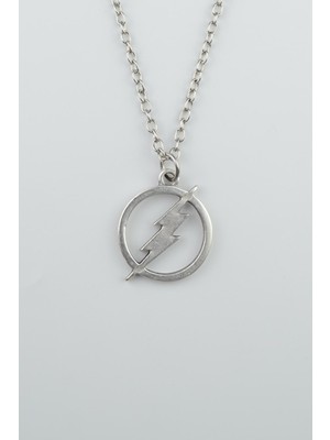 IDR Şimşek - The Flash Gümüş Kaplama Düz Zincir Kolye