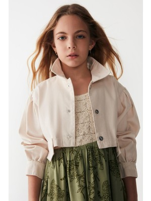 Nk Kids Kız Çocuk Crop Mevsimlik Ceket 36704 Krem