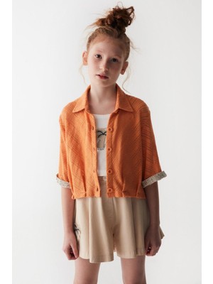 Nk Kids Kız Çocuk 8-14 Yaş Valonlu Şort 56344 Krem