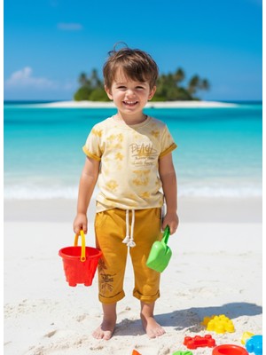 Şimo Butik Çocuk Unisex Kız Erkek Şortlu (Kapri) Takım Kreş %100 Pamuk Rahat Tarz Tasarım Premium