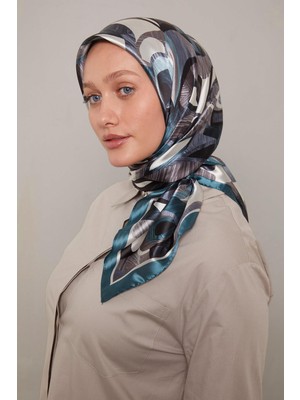 Levidor Yeşil Çiçek Desen Kristal Eşarp