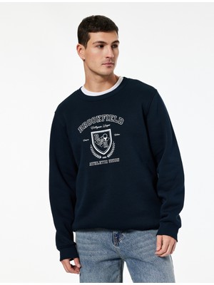 Koton Uzun Kollu Bisiklet Yaka Baskılı Sweatshirt