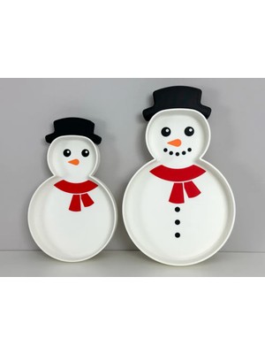 Genç 3D Kardan Adam Şekerlik / Sunum Kabı / Kase – Dekoratif Yılbaşı Temalı Tabak | 3D Baskı