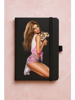 Nurdic Promosyon Tarihsiz Premium Termo Defter Desenli 192 Yaprak - Güzel Kız