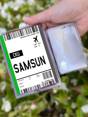 Nurdic Uçak Bileti Samsun Desenli Universal Şeffaf Pasaport Kılıfı Model Tüm Ülke Pasaportlarına Uygun