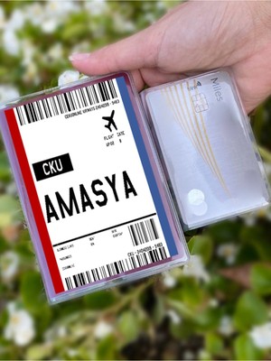 Nurdic Uçak Bileti Amasya Desenli Universal Şeffaf Pasaport Kılıfı Model Tüm Ülke Pasaportlarına Uygun