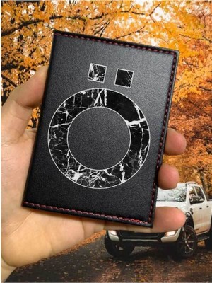 Nurdic Ö Harfi Mermer Ruhsat Kabı Logolu Oto Ruhsat Kılıfı Vinleks Deri Dikişli Araç Ruhsat Koruyucu