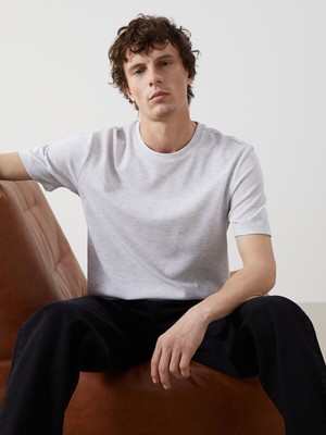 LC Waikiki Izr Yeni Sezon Bisiklet Yaka Kısa Kollu Erkek Dokulu TIŞÖRT_8684687683095