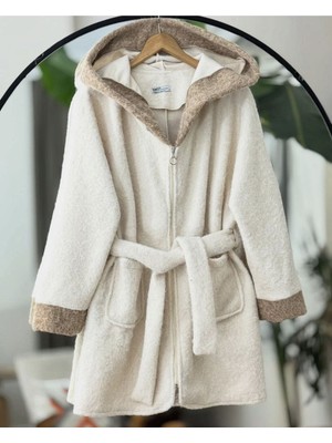 Trendparis Fermuarlı Garnili Çift Cep Kemerli Kaşe Kap