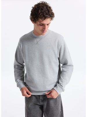 Jack & Jones Bisiklet Yaka Gri Erkek Sweatshırt 12279677_JJGRADY Sweat Crew Neck