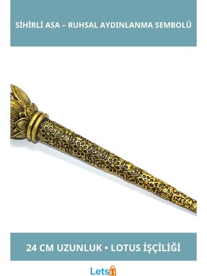 Letsii Polyester Sihirli Asa Lotus Çiçeği 24 cm Dekoratif Aksesuar