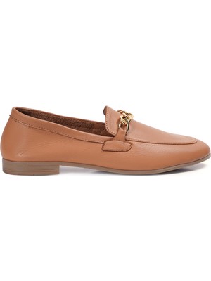 Zeytuk Taba Loafer Hakiki Deri Kadın Ayakkabı